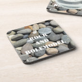 #RockandRolemodel - White on Rocks editierbar. Getränkeuntersetzer (Linke Seite)