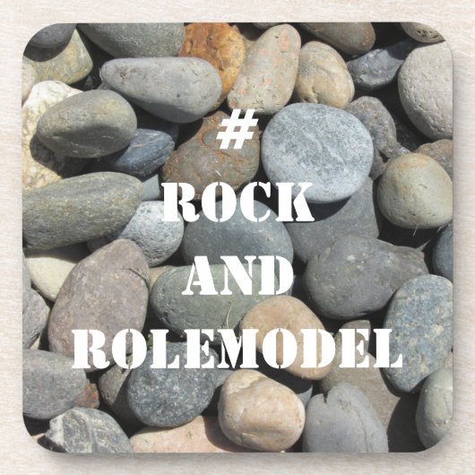 #RockandRolemodel - White on Rocks editierbar. Getränkeuntersetzer (Vorderseite)