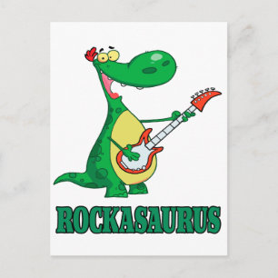 Rockasaurus Rock 'n' Roll Dino Dinosaur.ai Postkarte