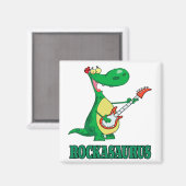 Rockasaurus Rock'n'Roll dino dinosaur.ai Magnet (Vorderseite/Rückseite)
