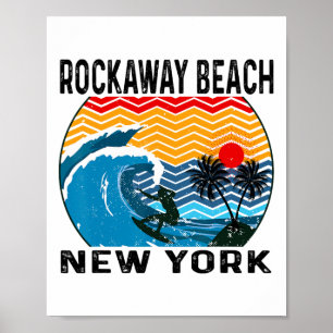 Rockaway Beach New York Surfen Surfbrett Poster