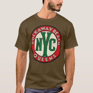 Rockaway Beach Queens NYC Vintag Road Signer Dista T-Shirt