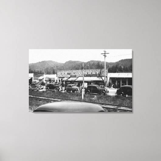 Rockaway, Oregon Hauptgeschäftsbereich Leinwanddruck (Vorderseite)