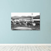 Rockaway, Oregon Hauptgeschäftsbereich Leinwanddruck (Insitu (Holzboden))