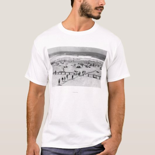 Rockaway, Oregon-Strand-Szene und Schwimmer T-Shirt (Vorderseite)