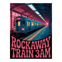 Rockaway-U-Bahnsteig-Nachtszene