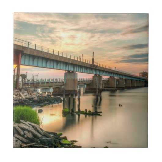Rockaway Zug-Brücke Fliese (Vorderseite)