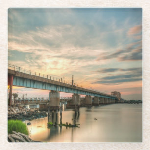 Rockaway Zug-Brücke Glasuntersetzer