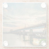 Rockaway Zug-Brücke Glasuntersetzer (Rückseite)