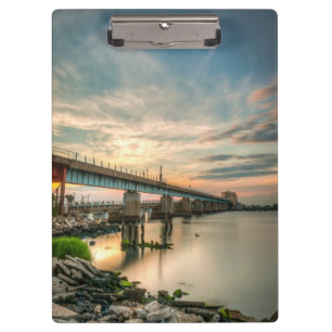 Rockaway Zug-Brücke Klemmbrett