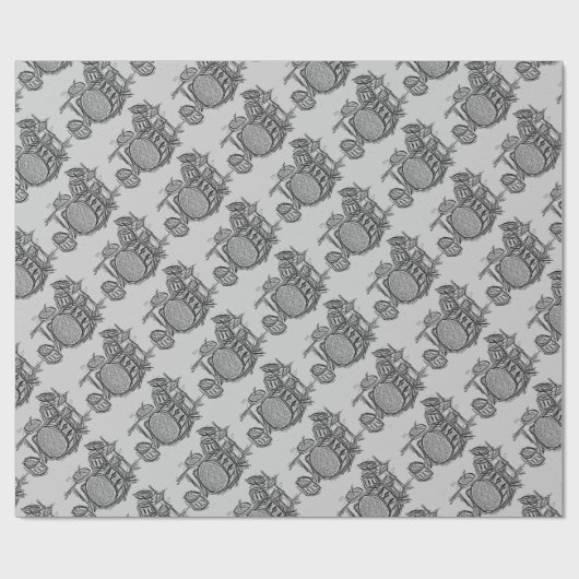 Rockband-Drum-Kit Geschenkpapier (Flach)