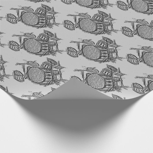 Rockband-Drum-Kit Geschenkpapier (Ecke)