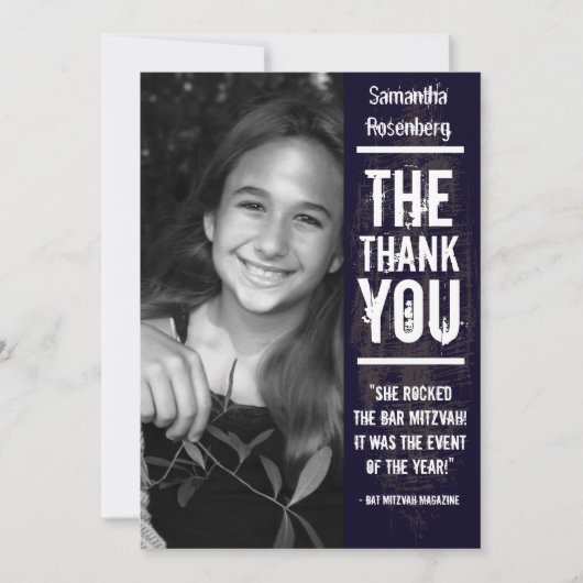 Rockband-Schläger Mitzvah danken Ihnen, im Dankeskarte (Vorderseite)