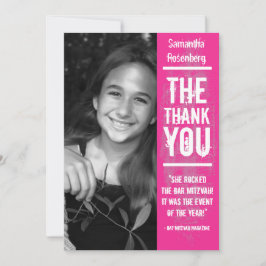 Rockband-Schläger Mitzvah danken Ihnen, im Rosa zu Dankeskarte