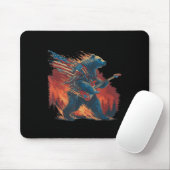 Rockbär mit E-Gitarre und brennender Fore Mousepad (Mit Mouse)