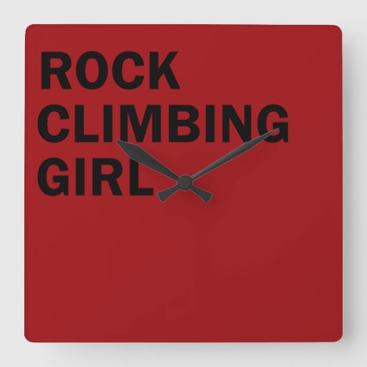 Rockclimbing Quadratische Wanduhr (Vorderseite)