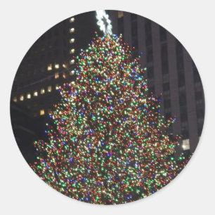 Rockefeller-Baum Runder Aufkleber