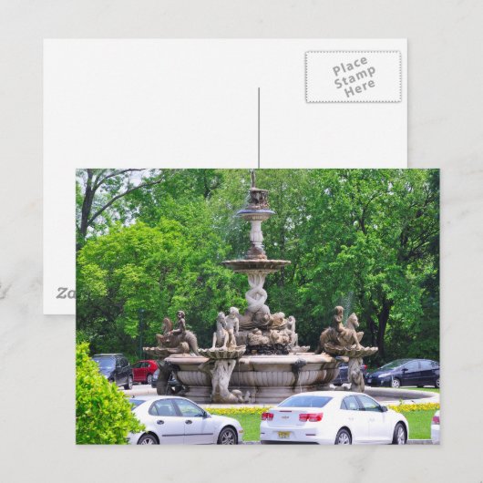 Rockefeller-Brunnen Postkarte (Vorne/Hinten)