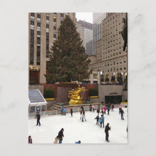 Rockefeller Center Christmas Tree Skaten Rink NYC Feiertagspostkarte