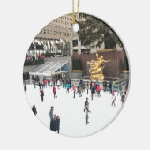 Rockefeller Center Ice Skaten Rink NYC Foto Keramik Ornament (Links)