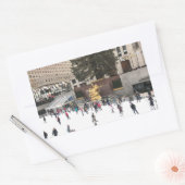 Rockefeller Center Ice Skaten Rink NYC Foto Rechteckiger Aufkleber (Umschlag)