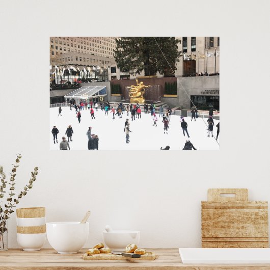 Rockefeller Center Ice Skating Rink NYC Photograph Poster (Küche)