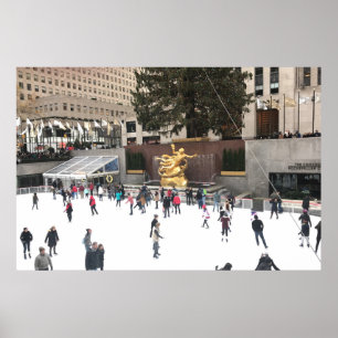Rockefeller Center Ice Skating Rink NYC Photograph Poster