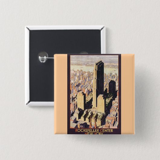 Rockefeller Center New York Button (Vorne & Hinten)