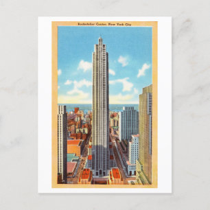Rockefeller Center, New York City, Vintage Reise Postkarte