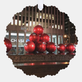Rockefeller Center New York NY Red Christmas Balls Ornament Karte