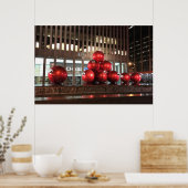 Rockefeller Center New York NY Red Christmas Balls Poster (Küche)