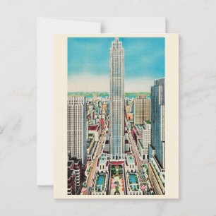 Rockefeller Center NYC Vintage-Ansichtskarte Postkarte