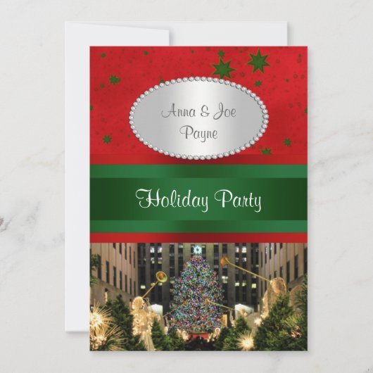 Rockefeller Center Weihnachtsbaum, Rote Sterne P Einladung (Vorderseite)