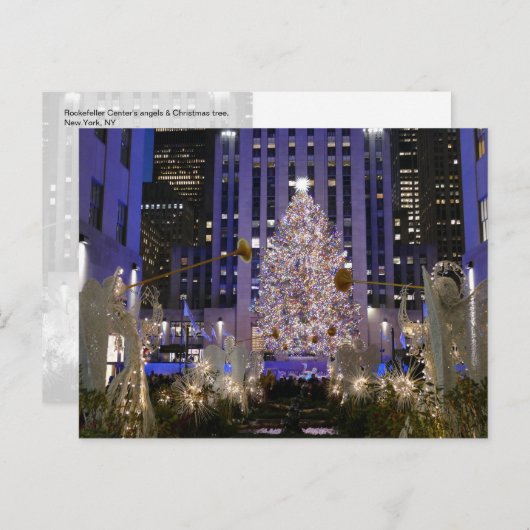 Rockefeller Center's Angels & Christmas Tree - Postkarte (Vorne/Hinten)
