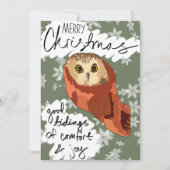 Rockefeller Christmas Owl Feiertagskarte (Vorderseite)