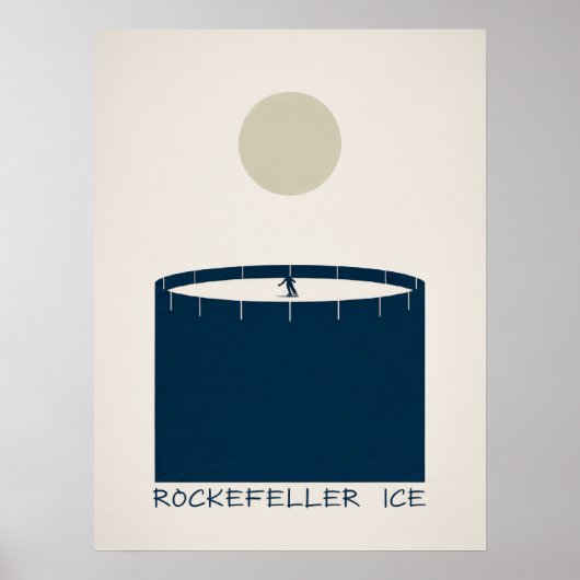 Rockefeller-Eislaufbahn Manhattan Winter Skater Ar Poster (Vorne)