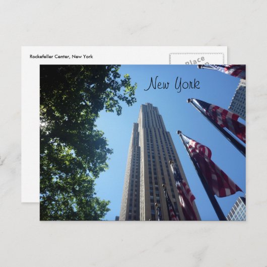 Rockefeller-Fahnen Postkarte (Vorne/Hinten)