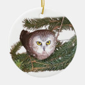 Rockefeller Owl Button Keramik Ornament (Vorne)
