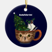 Rockefeller Owl Hot Chocolate Tasse Keramik Ornament (Vorne)