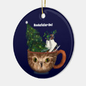 Rockefeller Owl Hot Chocolate Tasse Keramik Ornament (Links)