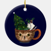 Rockefeller Owl Hot Chocolate Tasse Keramik Ornament (Hinten)