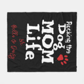 Rocken der Hunde Mama Life DOG NAME Paw Print Fleecedecke (Vorderseite (Horizontal))