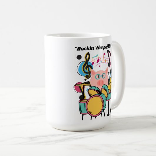 Rocken des Schweins Kaffeetasse (VorderseiteRechts)