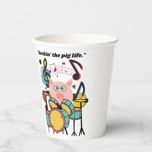 Rocken des Schweins Pappbecher (Vorderseite)