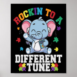 Rocken zu einem anderen Niedlichen Elefantenautism Poster