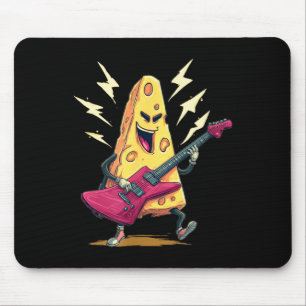 Rockende E-Gitarre im Käse-Look für Milch- und Käs Mousepad