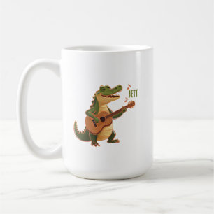 Rockender Krokodil mit Gitarre – Lustiges Cartoon- Kaffeetasse
