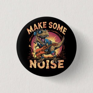 Rockender T-Rex Dinosaur Konzert Kunst Button