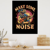 Rockender T-Rex Dinosaur Konzert Kunst Poster (Küche)