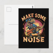 Rockender T-Rex Dinosaur Konzert Kunst Postkarte (Vorne/Hinten)